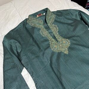 Green Embroidered Kurta